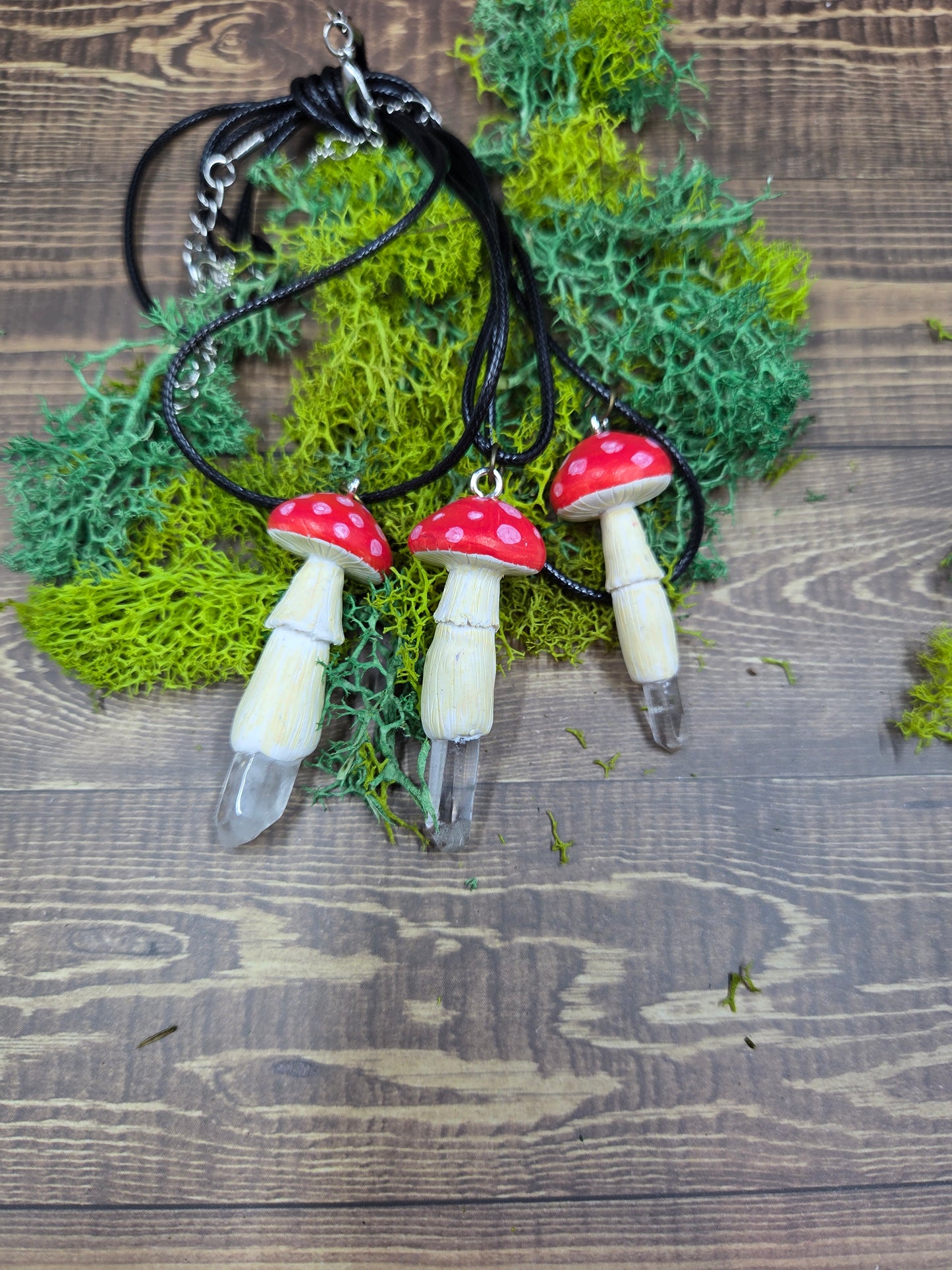 Crystal Mushroom Pendants