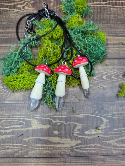 Crystal Mushroom Pendants