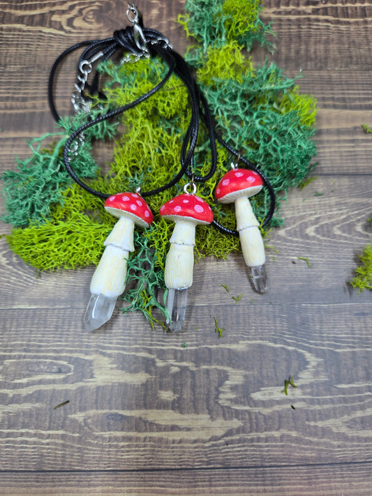 Crystal Mushroom Pendants